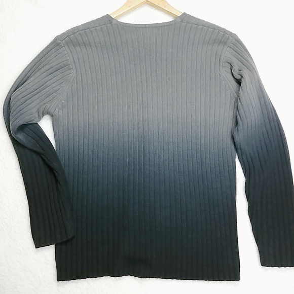 Vintage Grey Ombre Knit Long Sleeve Sweater - Picture 3 of 8